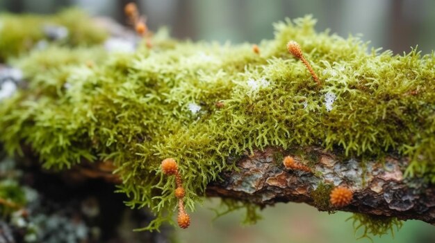 mousse sur le tronc d'arbre