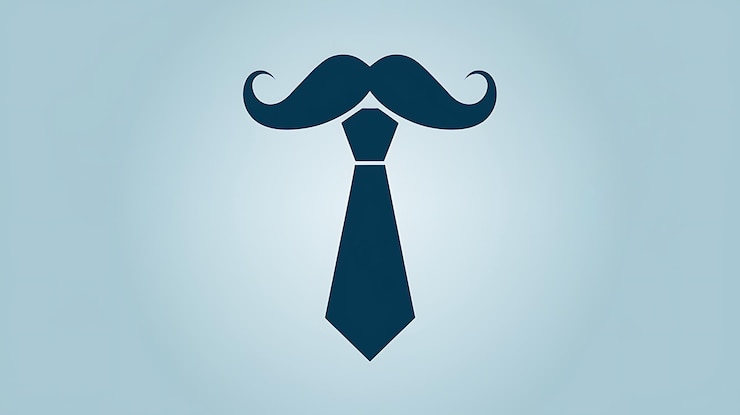 Photo une moustache bleue et une cravate sur un fond bleu clair