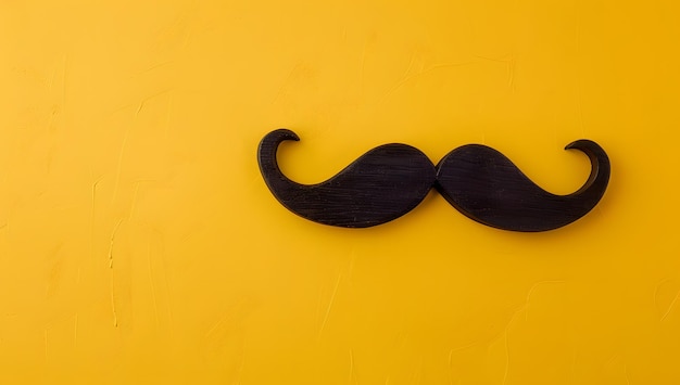 La moustache en bois emblématique sur un fond jaune vibrant