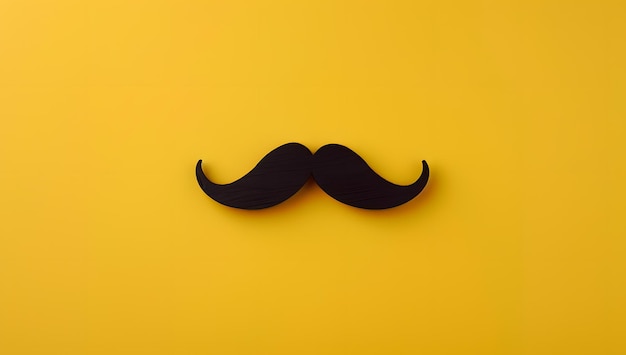 La moustache en bois emblématique sur un fond jaune vibrant