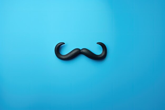 Photo une moustache noire sur un fond bleu