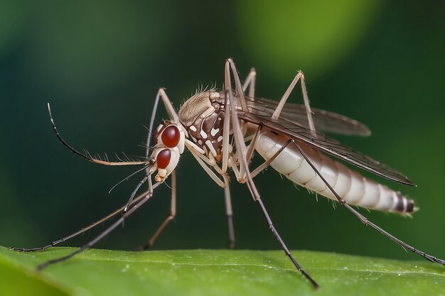 Un moustique de près dans la nature