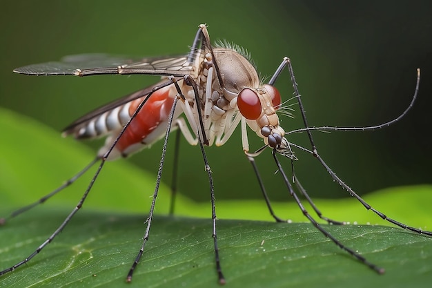 Un moustique de près dans la nature