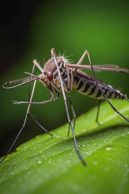 Un moustique de près dans la nature