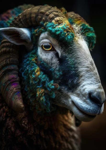 un mouton coloré