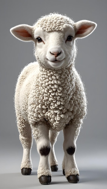 un mouton avec un visage de mouton et le mot mouton sur le devant