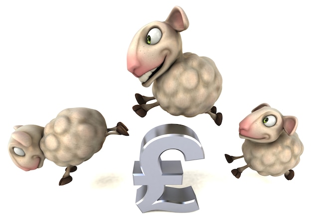 Moutons amusants - Illustration 3D