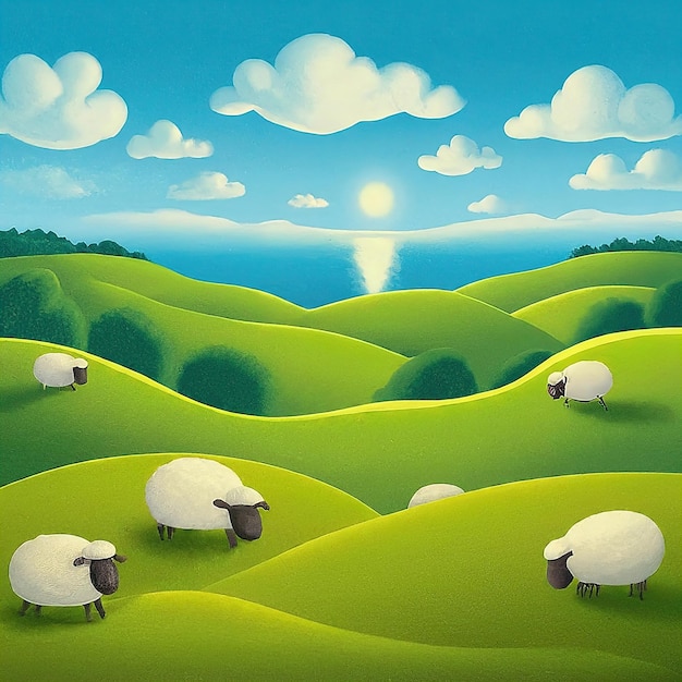 Photo des moutons dans le champ