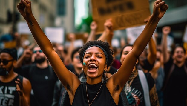 Le mouvement d'activistes Black Lives Matter proteste contre le racisme et lutte pour l'égalité