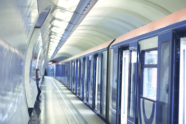 mouvement de métro de train de wagons, concept de transport abstrait sans personnes