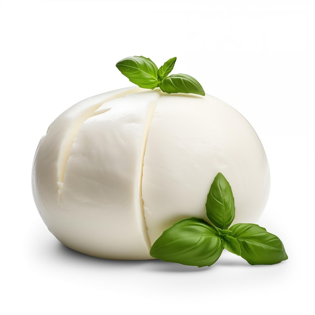 Photo mozzarella de buffle isolée sur fond blanc