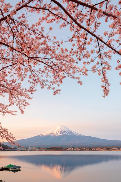 Mt Fuji comme scène du lac Kawaguchi au Japon