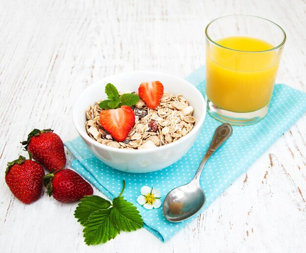 Muesli aux fraises