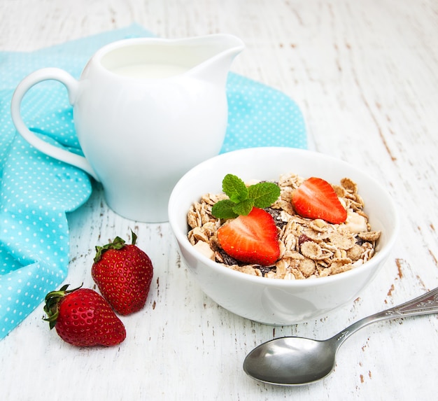 Muesli aux fraises