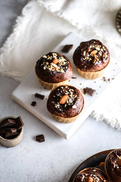 muffin au chocolat et noix