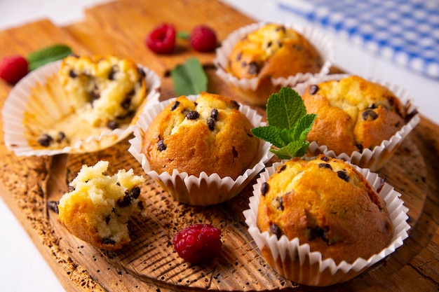 Muffin aux pépites de chocolat fabriqué dans une pâtisserie allemande.