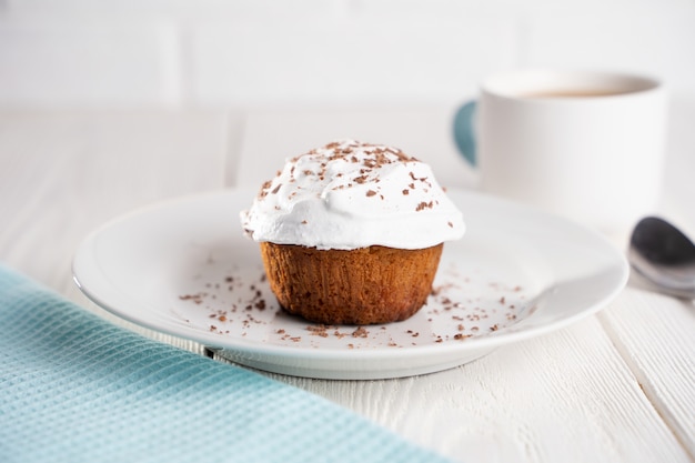 Muffin à la crème blanche et aux pépites de chocolat