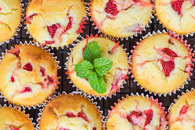 Un muffin à la fraise