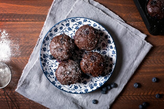 Muffins au chocolat - aliments sucrés américains