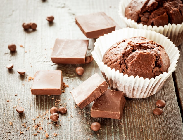 Muffins au chocolat.