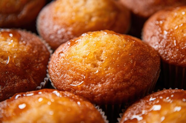 Des muffins au miel en gros plan