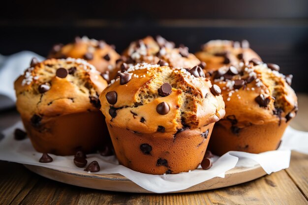 Muffins aux bananes et aux pépites de chocolat Dessert végétalien