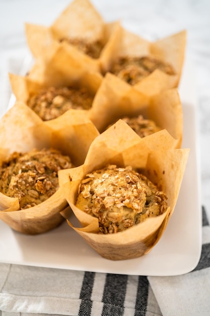 Muffins à l'avoine et aux bananes