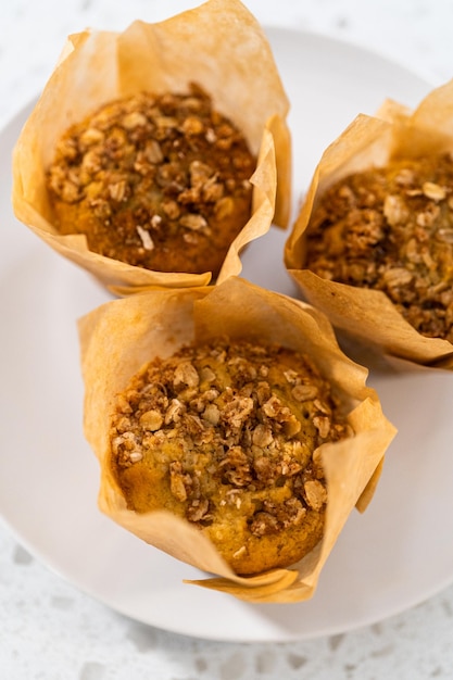 Des muffins à l'avoine de banane