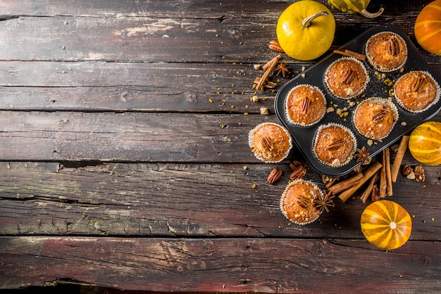 Muffins à la citrouille d'automne faits maison