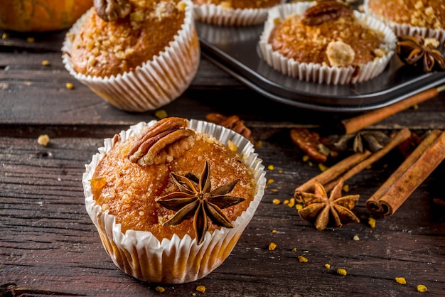 Muffins à la citrouille d'automne faits maison