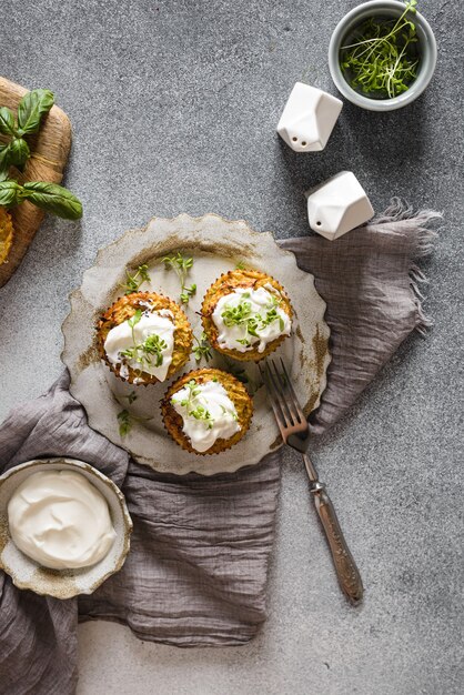 muffins de courgettes au pesto