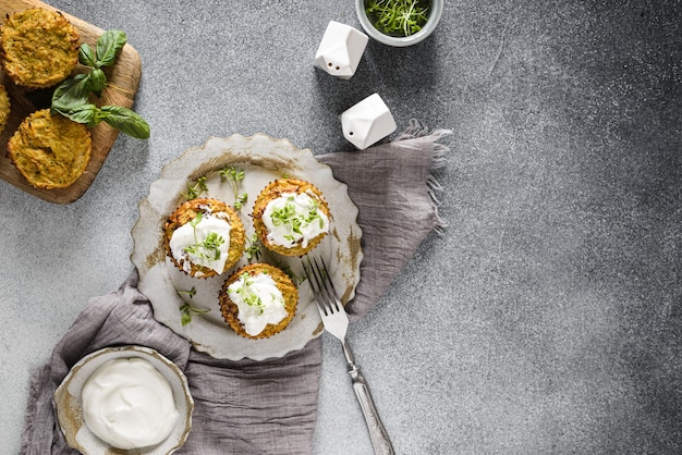 muffins de courgettes au pesto