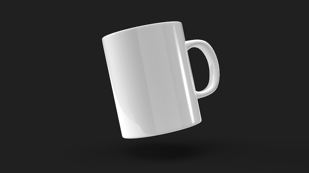 Mug blanc sur fond noir