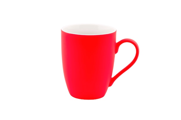 Mug mat rouge isolé sur fond blanc