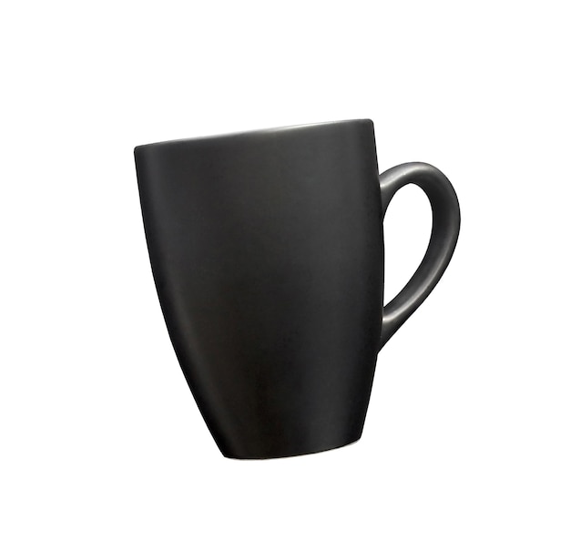 Mug noir vide vide isolé