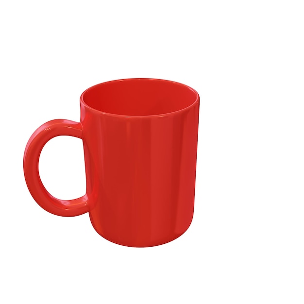 Mug rouge classique rendu 3D