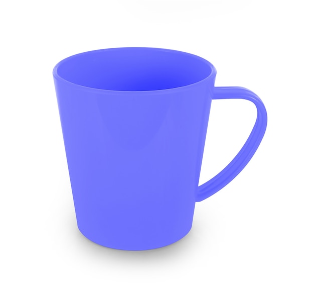 Mug vide isolé sur blanc.