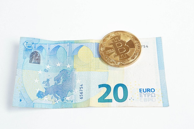 Photo multi euro dolar cash différents types de billets de nouvelle génération bitcoin