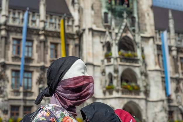 Munich Allemagne 29 juillet 2020Mannequin avec masque anti covit à munich