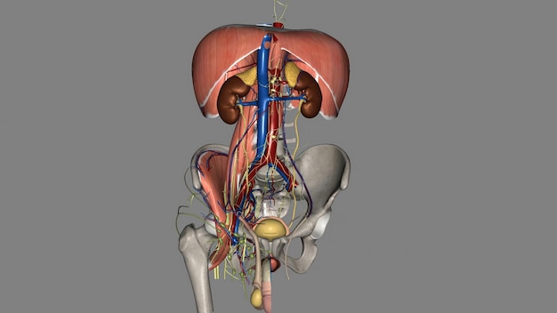 Photo la muqueuse interne de la vessie urinaire est une membrane muqueuse d'épithélium de transition qui est continue avec celle des uréters.