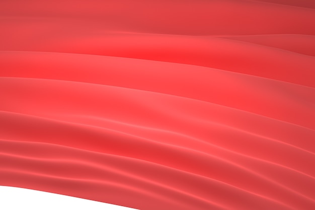 Mur abstrait rouge architecture vague abstrait rendu 3d, fond rouge pour la présentation