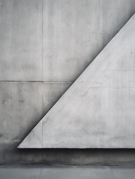 un mur de béton gris avec un triangle blanc dessus