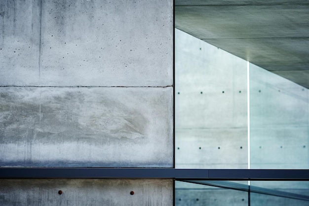 un mur de béton avec un mur de Béton et une fenêtre en verre.