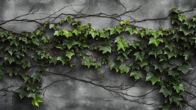 Photo mur de béton avec des vignes en arrière-plan