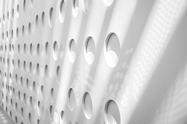 un mur blanc avec des cercles et des cercles dessus