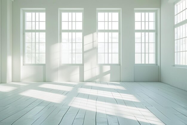 Mur blanc dans une pièce minimaliste avec IA génératrice de lumière naturelle