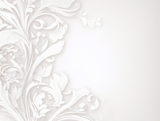 Photo un mur blanc avec un motif floral blanc dessus