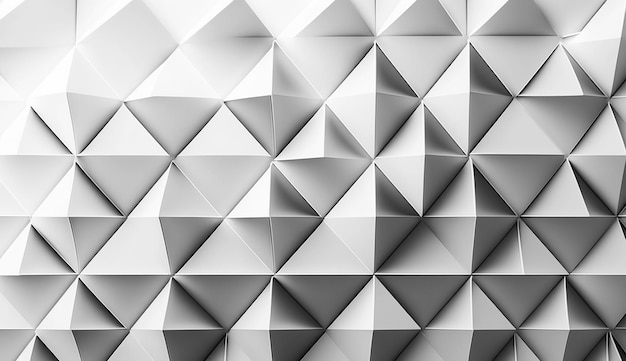 Un mur blanc avec un motif de triangles.