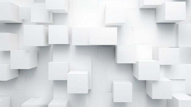 Photo un mur blanc avec de nombreux cubes