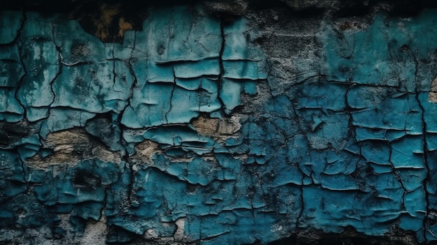 Un mur bleu avec une texture de peinture bleu foncé.